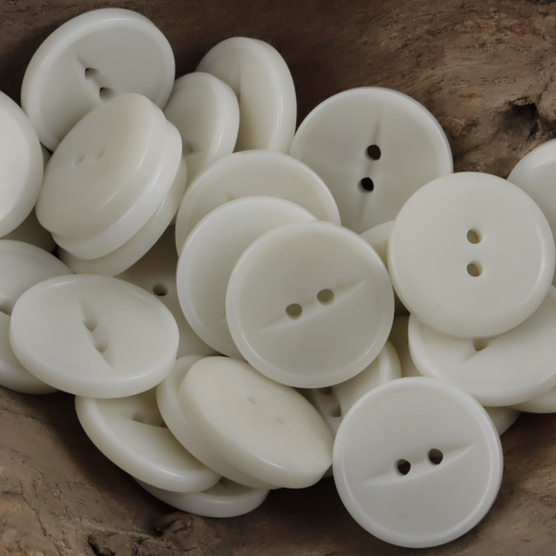 Round Two Hole Fish-Eye Thin-Edged Natural Corozo Buttons,10pcs - Lots of Buttons