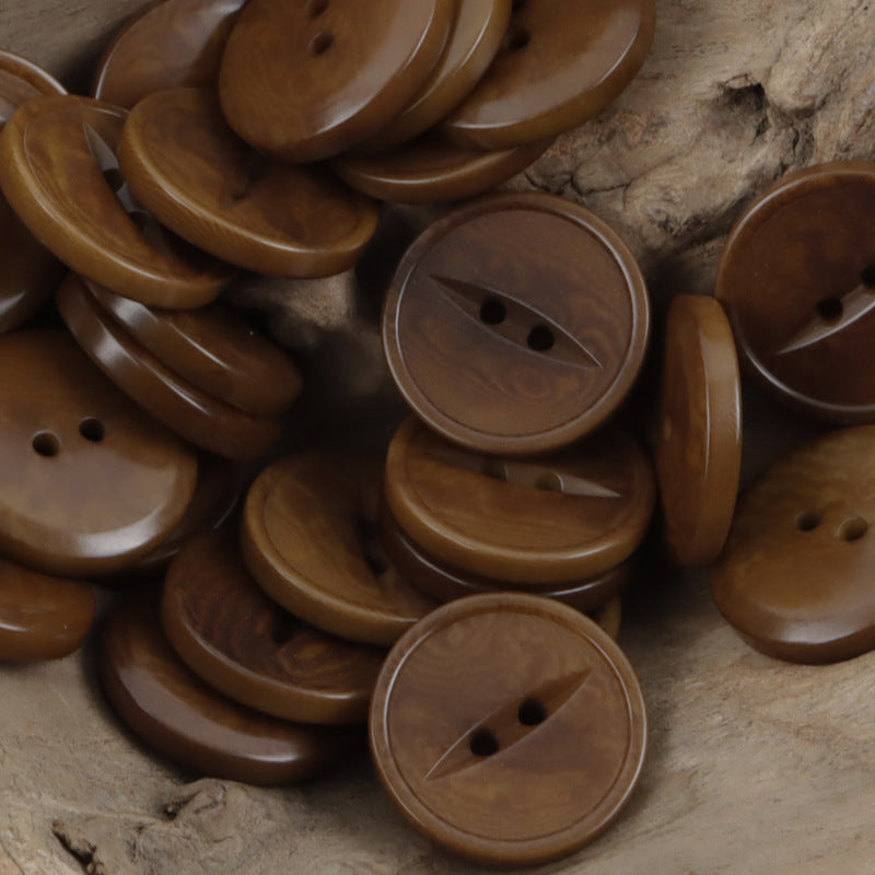 Round Two Hole Fish-Eye Thin-Edged Natural Corozo Buttons,10pcs - Lots of Buttons