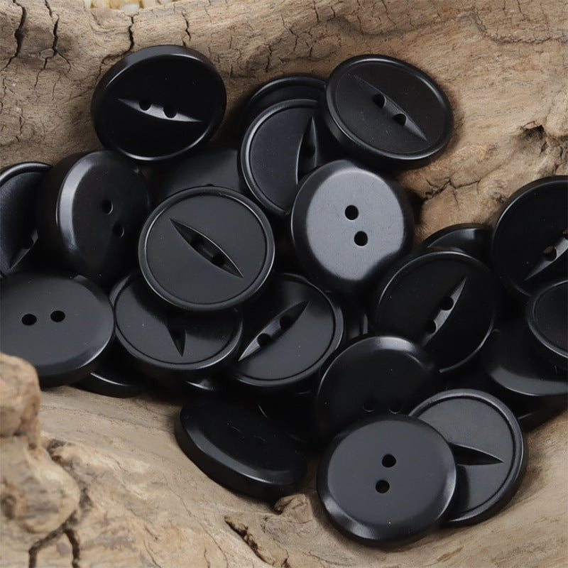 Round Two Hole Fish-Eye Thin-Edged Natural Corozo Buttons,10pcs - Lots of Buttons