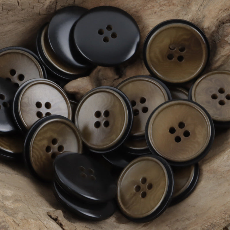 Two-Tone Natural Fruit Buttons for Blue-Black Jackets 10pcs - Lots of Buttons