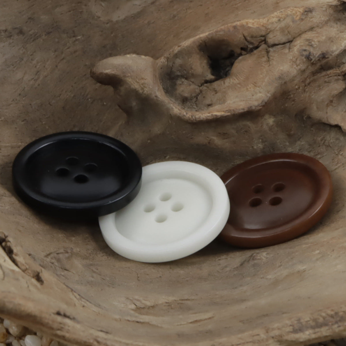 White Four-Hole Fruit Tagut Nut Buttons for Hoodies 10pcs - Lots of Buttons