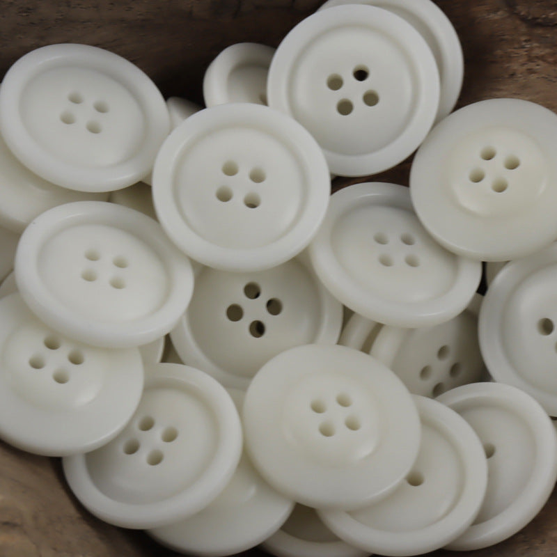 White Four-Hole Fruit Tagut Nut Buttons for Hoodies 10pcs - Lots of Buttons