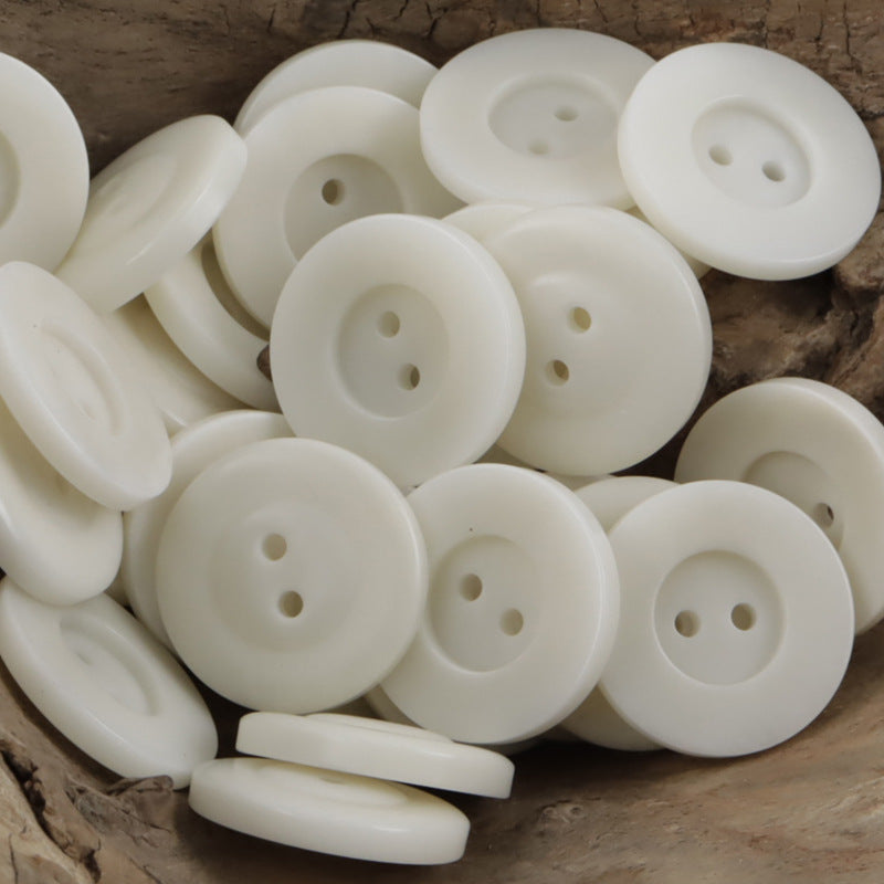 Classic Black White Two-Hole Tagut Nut Buttons for Knitted Cardigans 10pcs - Lots of Buttons