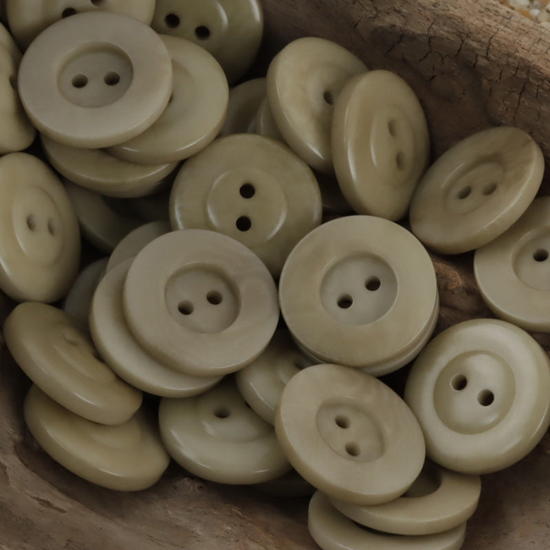 Classic Black White Two-Hole Tagut Nut Buttons for Knitted Cardigans 10pcs - Lots of Buttons