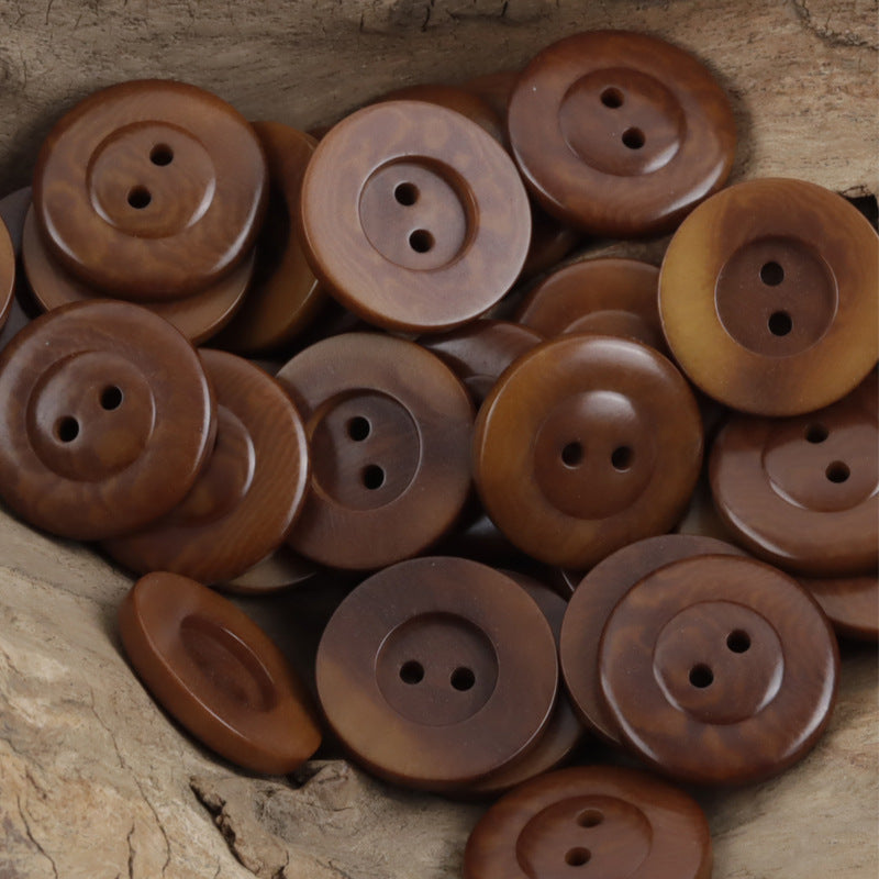 Classic Black White Two-Hole Tagut Nut Buttons for Knitted Cardigans 10pcs - Lots of Buttons