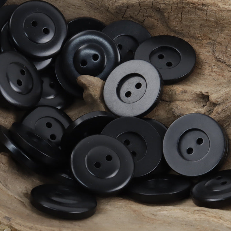 Classic Black White Two-Hole Tagut Nut Buttons for Knitted Cardigans 10pcs - Lots of Buttons