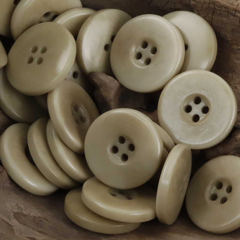 Wide Border Natural Palm Fruit Tagut Nut Buttons 10pcs - Lots of Buttons