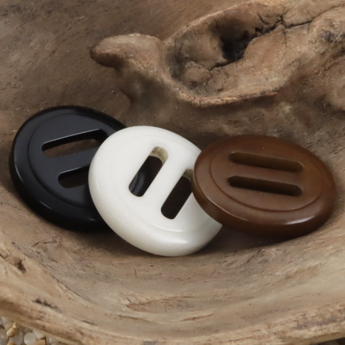 Retro Natural Tagut Nut Long-Eye Adjustable Slider Buckle 10PCS - Lots of Buttons