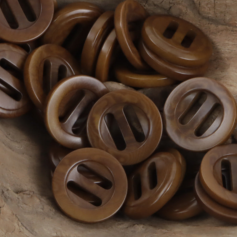 Retro Natural Tagut Nut Long-Eye Adjustable Slider Buckle 10PCS - Lots of Buttons