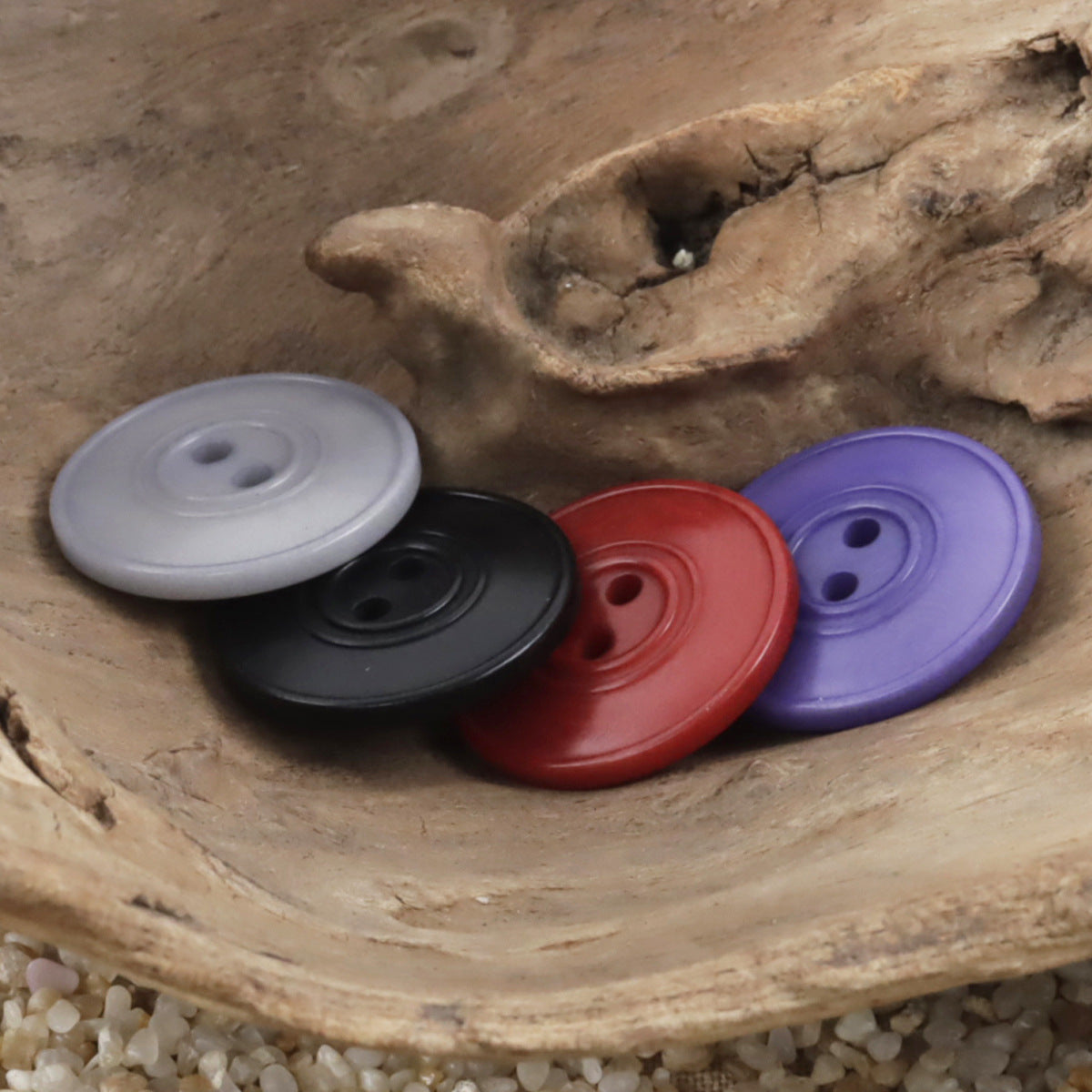 Eco-Friendly Dual-Circles Purple-Grey Tagua Nut Buttons 10pcs - Lots of Buttons