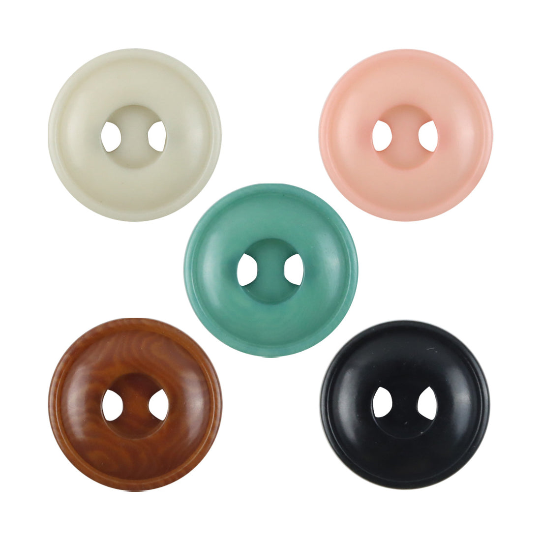Creative Circle Two-Hole Natural Tagua Nut Buttons,10pcs - Lots of Buttons
