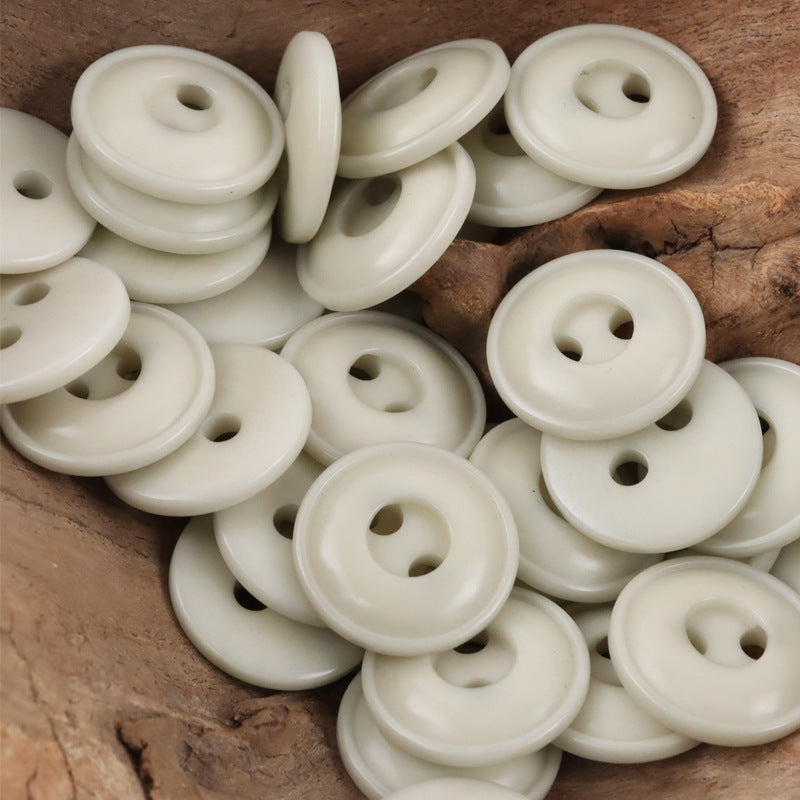 Creative Circle Two-Hole Natural Tagua Nut Buttons,10pcs - Lots of Buttons