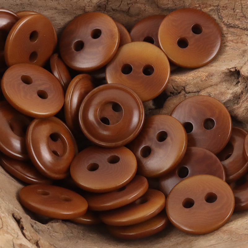 Creative Circle Two-Hole Natural Tagua Nut Buttons,10pcs - Lots of Buttons