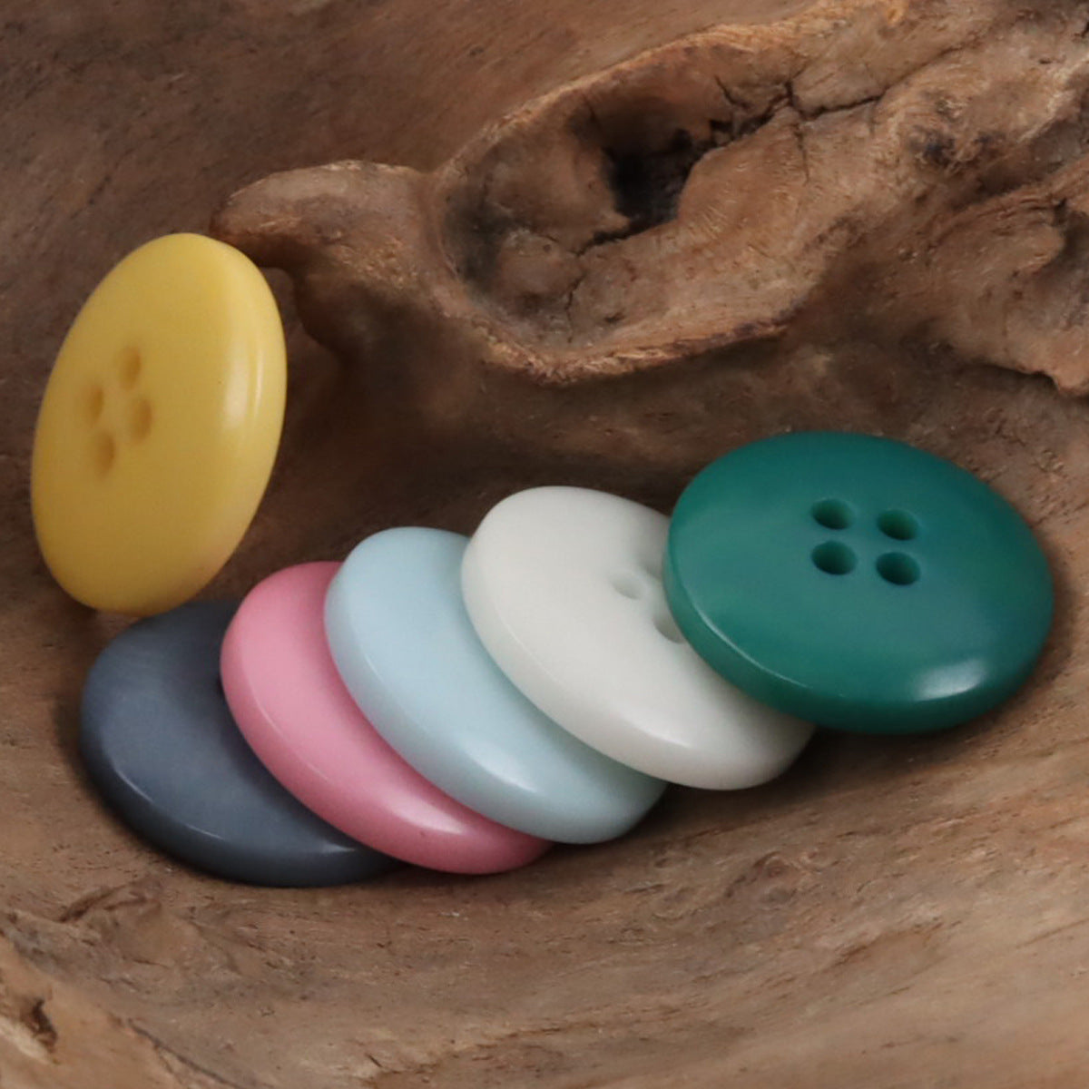 Dopamine-Colored Simple Natural Corozo Buttons 10pcs - Lots of Buttons
