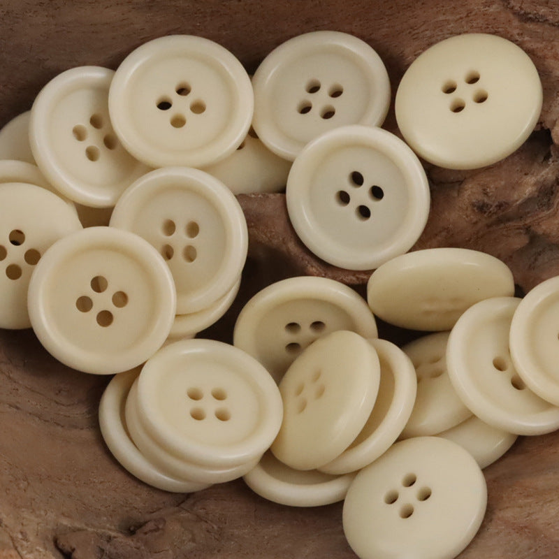 Dopamine-Colored Simple Natural Corozo Buttons 10pcs - Lots of Buttons