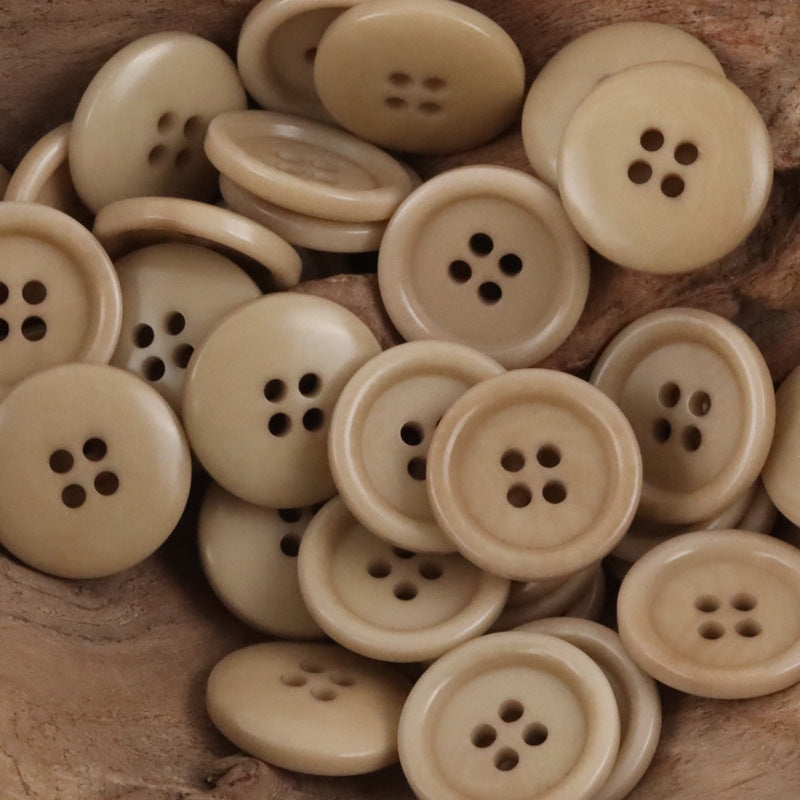 Dopamine-Colored Simple Natural Corozo Buttons 10pcs - Lots of Buttons