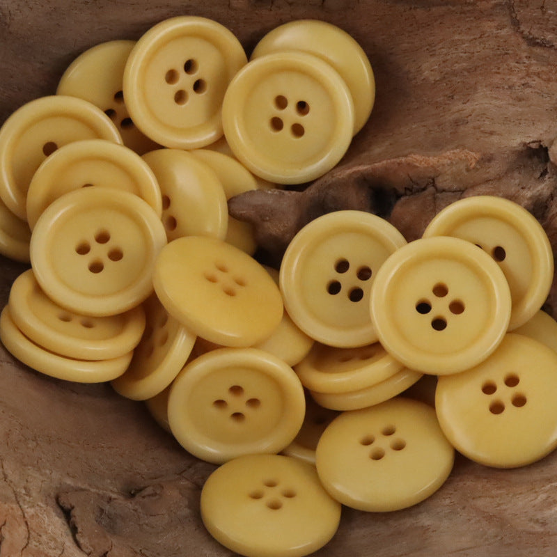 Dopamine-Colored Simple Natural Corozo Buttons 10pcs - Lots of Buttons