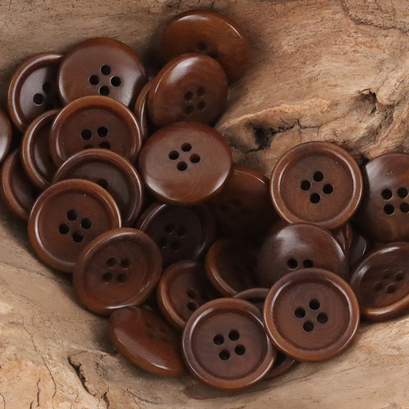 Dopamine-Colored Simple Natural Corozo Buttons 10pcs - Lots of Buttons