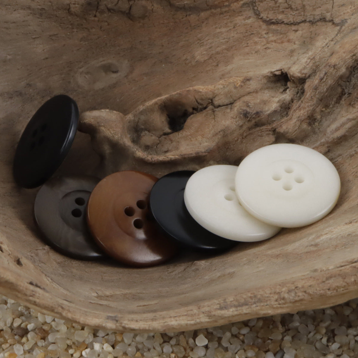 Vintage Fire-Burned Natural Tagua Nut Buttons 10pcs - Lots of Buttons