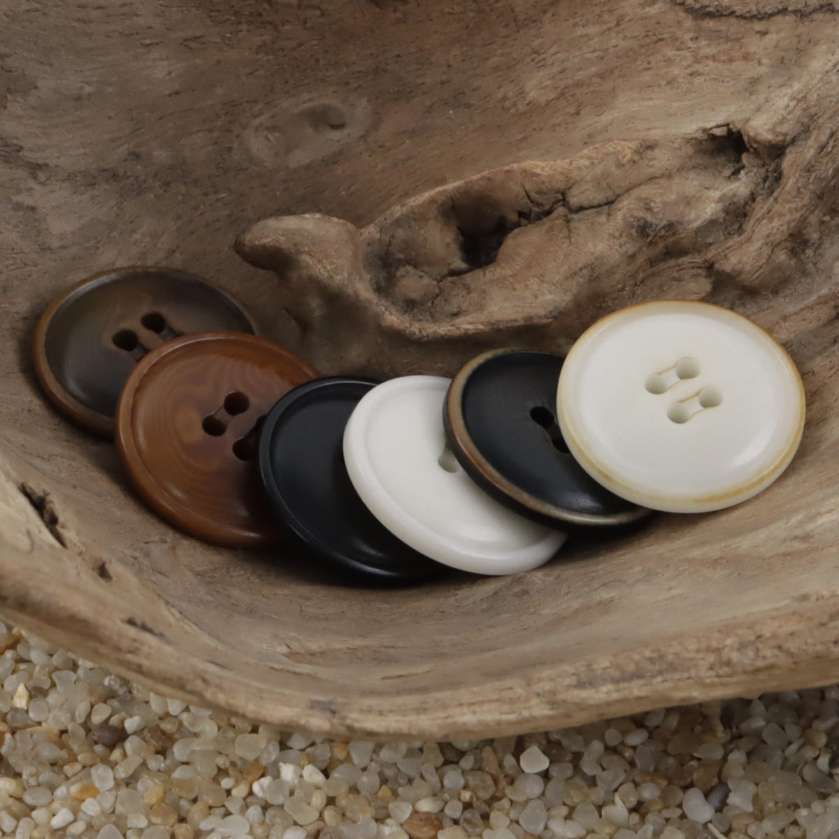 Vintage Fire-Burned Natural Tagua Nut Buttons 10pcs - Lots of Buttons