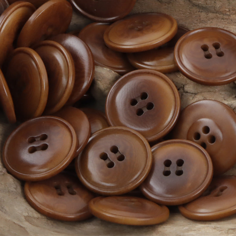 Vintage Fire-Burned Natural Tagua Nut Buttons 10pcs - Lots of Buttons