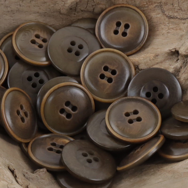 Vintage Fire-Burned Natural Tagua Nut Buttons 10pcs - Lots of Buttons
