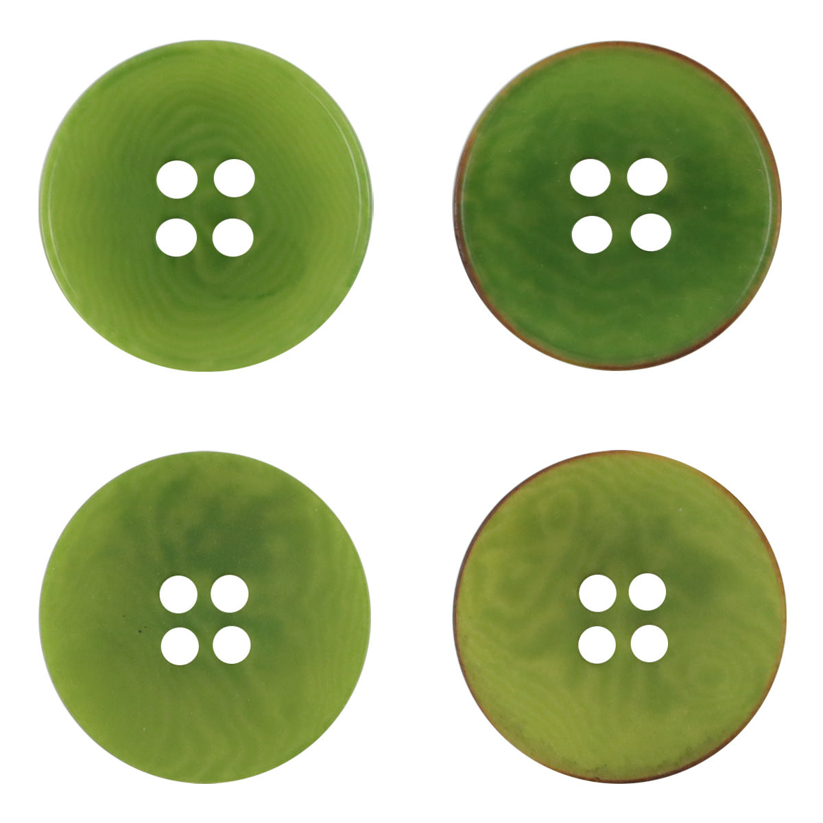 Flat Grass Green Tagut Nut Buttons for Nature-Inspired Clothing 20 Pack - Lots of Buttons