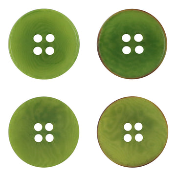 Flat Grass Green Tagut Nut Buttons for Nature-Inspired Clothing 20 Pack - Lots of Buttons