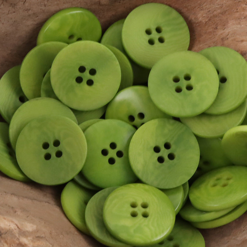Flat Grass Green Tagut Nut Buttons for Nature-Inspired Clothing 20 Pack - Lots of Buttons
