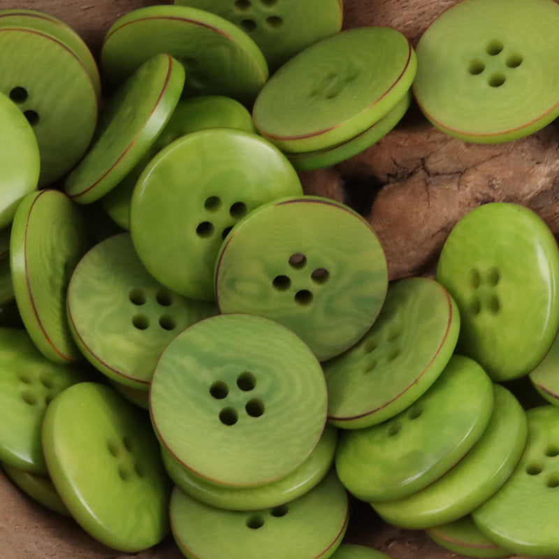 Flat Grass Green Tagut Nut Buttons for Nature-Inspired Clothing 20 Pack - Lots of Buttons