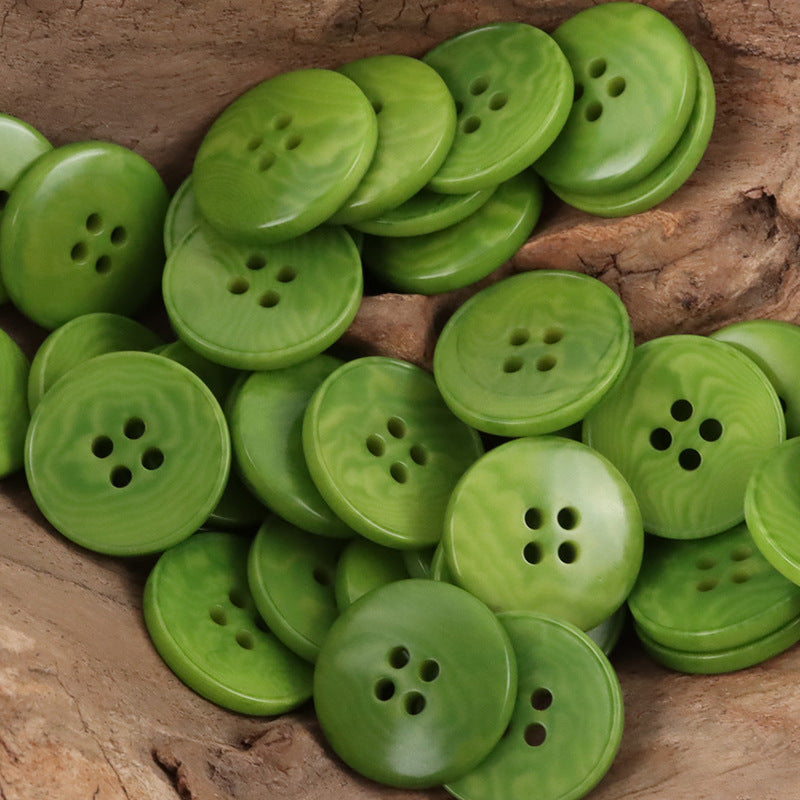Flat Grass Green Tagut Nut Buttons for Nature-Inspired Clothing 20 Pack - Lots of Buttons