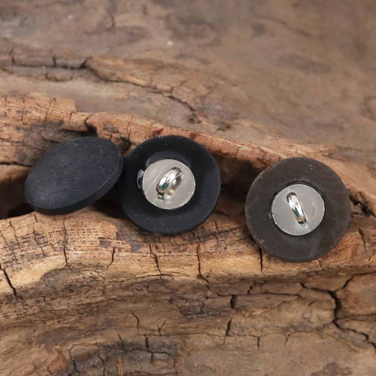 15mm Matte Coffee Natural Fruit Buttons with Metal Stems for Suit Cuffs 10pcs - Lots of Buttons