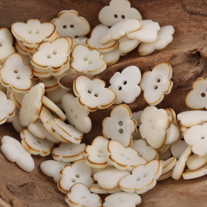 Butterfly-Shaped Tagut Nut Buttons for Children's Pajamas Dresses 10pcs - Lots of Buttons