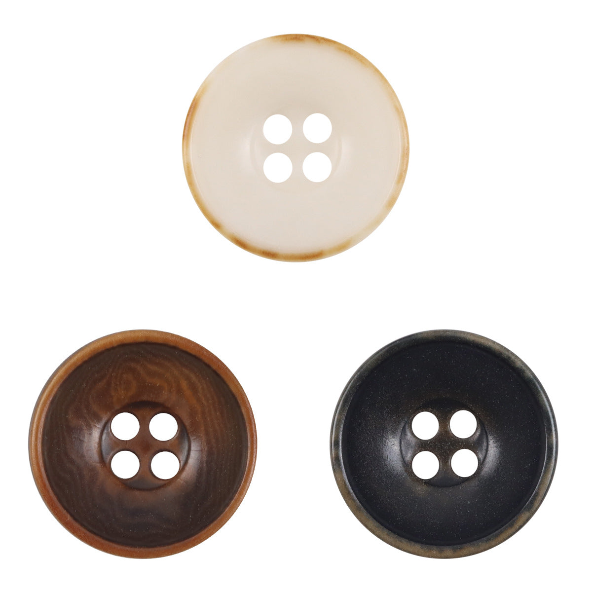 Bowl-Shaped Black Tagut Nut Buttons for Retro Fashion Coats 10pcs - Lots of Buttons