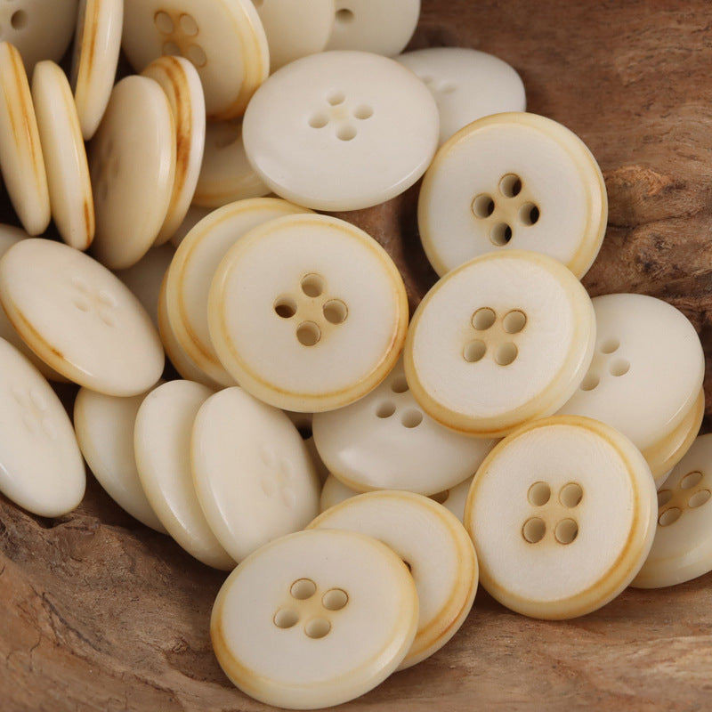 Vintage Caramel Palm Fruit Buttons Flame-Edged,10pcs - Lots of Buttons