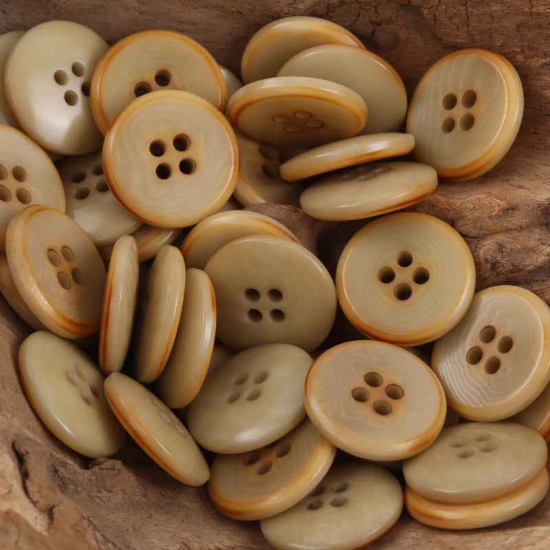 Vintage Caramel Palm Fruit Buttons Flame-Edged,10pcs - Lots of Buttons