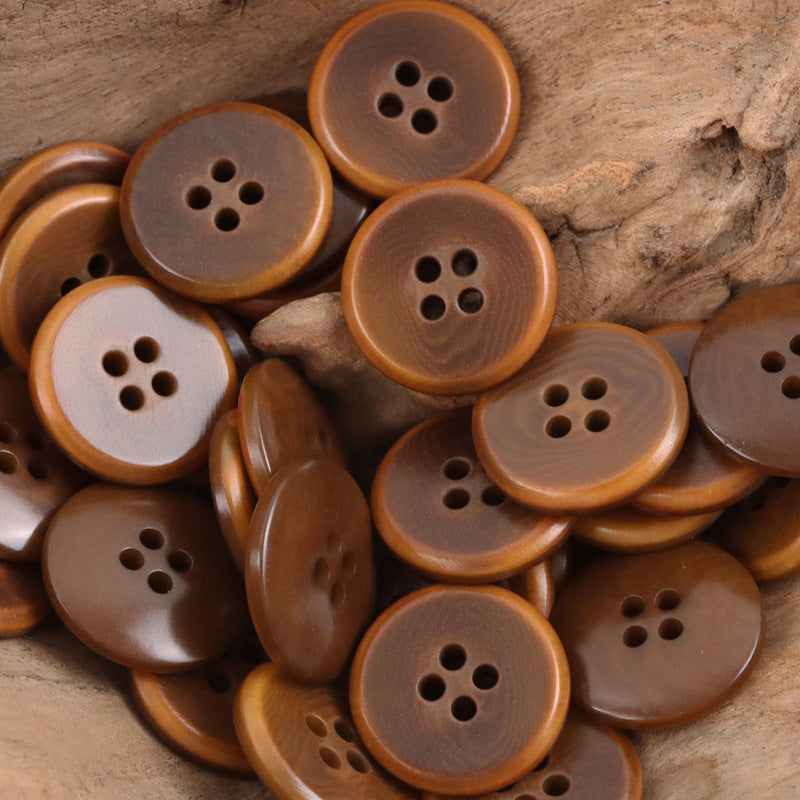 Vintage Caramel Palm Fruit Buttons Flame-Edged,10pcs - Lots of Buttons