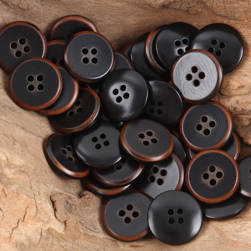 Vintage Caramel Palm Fruit Buttons Flame-Edged,10pcs - Lots of Buttons