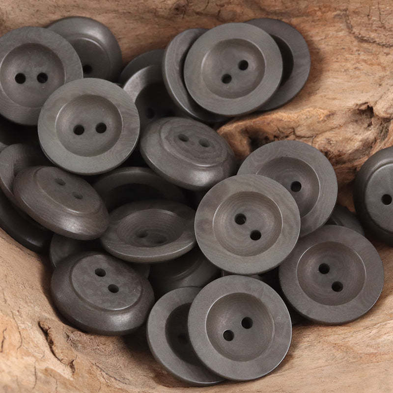 21mm Hemp Gray 2-Hole Tagut Nut Buttons for Linen Clothing 10pcs - Lots of Buttons