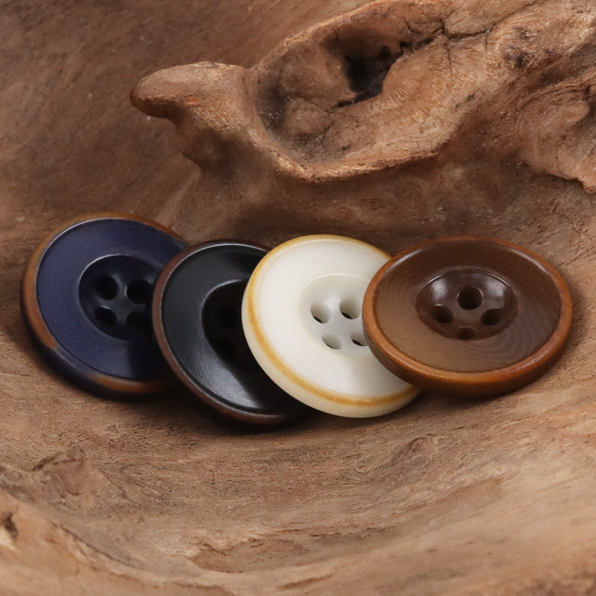 Burnt Dark Blue Tagut Nut Buttons for Suits,Sweater 10pcs - Lots of Buttons