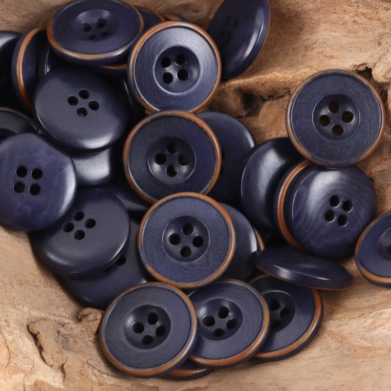 Burnt Dark Blue Tagut Nut Buttons for Suits,Sweater 10pcs - Lots of Buttons