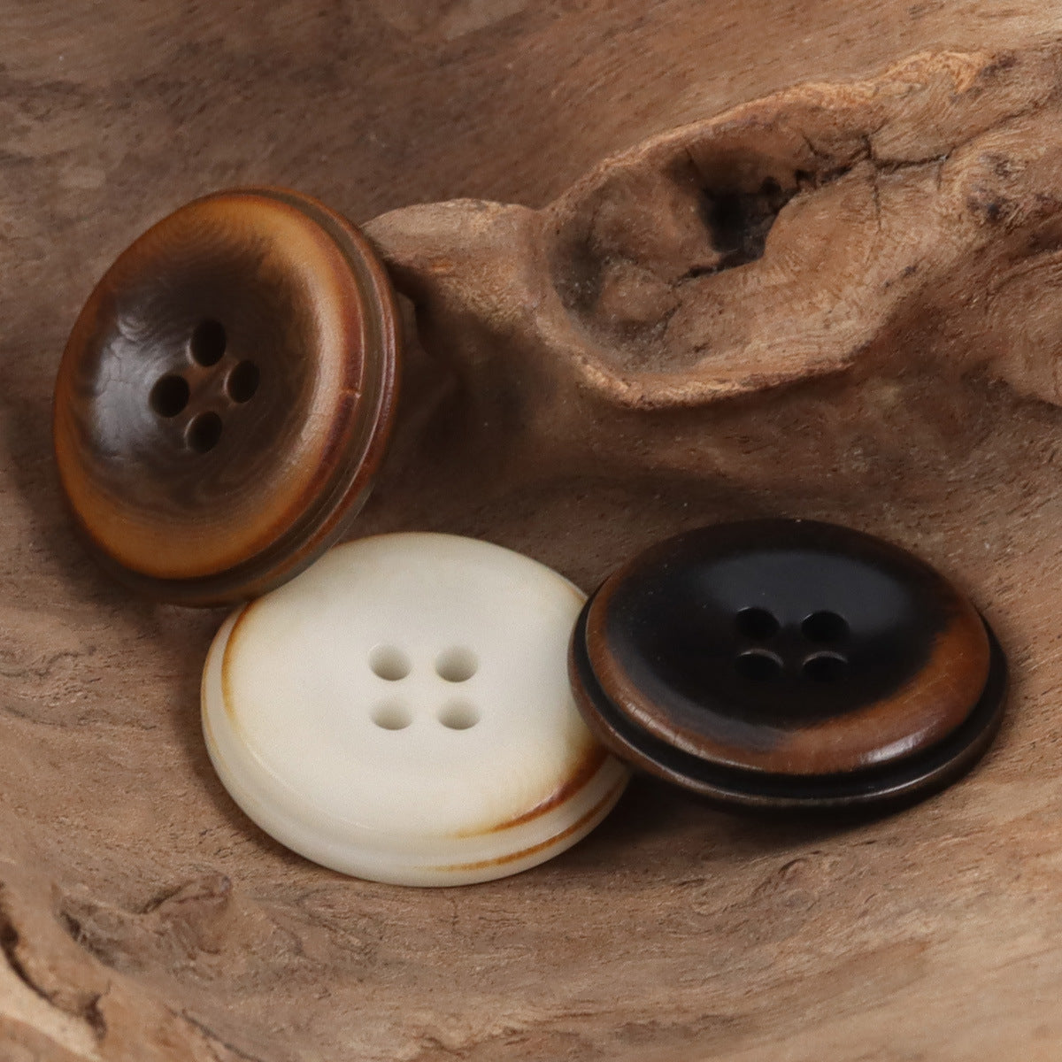 Burnt Beige Fruit Buttons for Pure Linen Suit Coats - 10pcs - Lots of Buttons