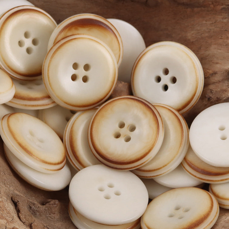 Burnt Beige Fruit Buttons for Pure Linen Suit Coats - 10pcs - Lots of Buttons