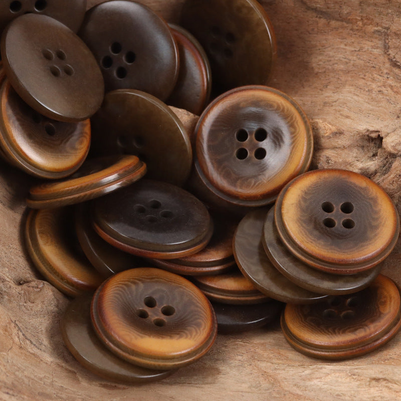 Burnt Beige Fruit Buttons for Pure Linen Suit Coats - 10pcs - Lots of Buttons
