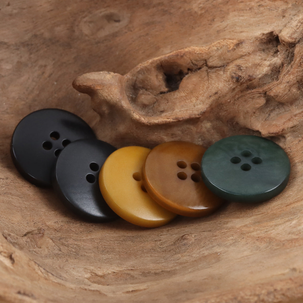 Dark Green Creative Half-Cut Tagut Nut Buttons for Retro Elegant Dresses 10pcs - Lots of Buttons