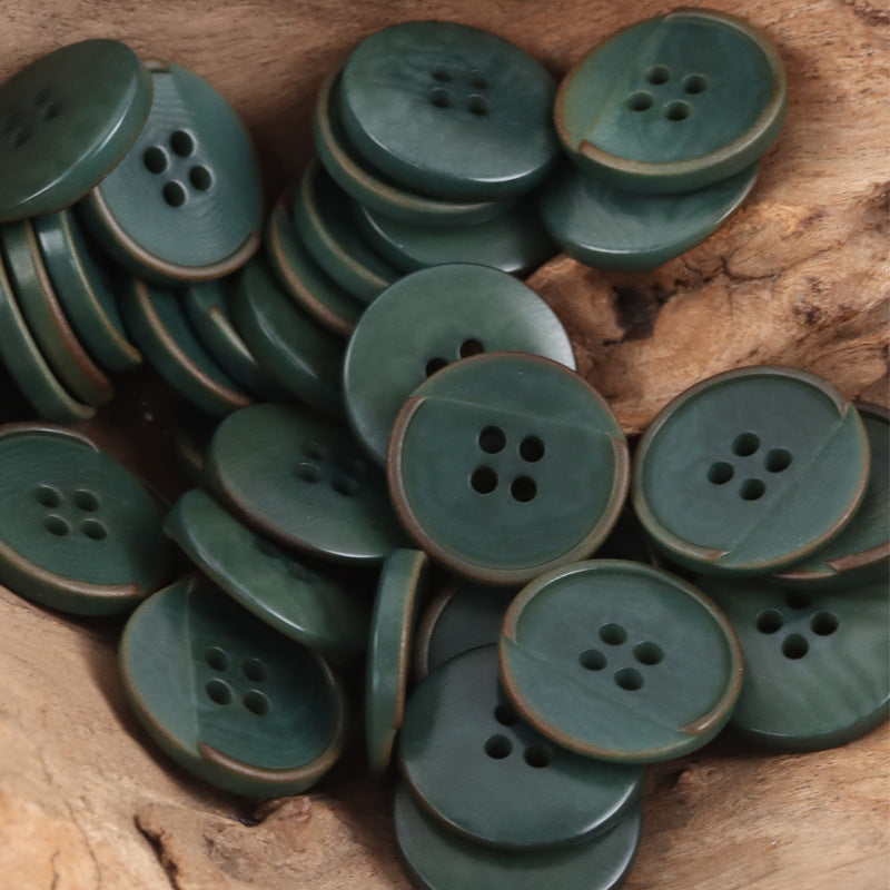 Dark Green Creative Half-Cut Tagut Nut Buttons for Retro Elegant Dresses 10pcs - Lots of Buttons