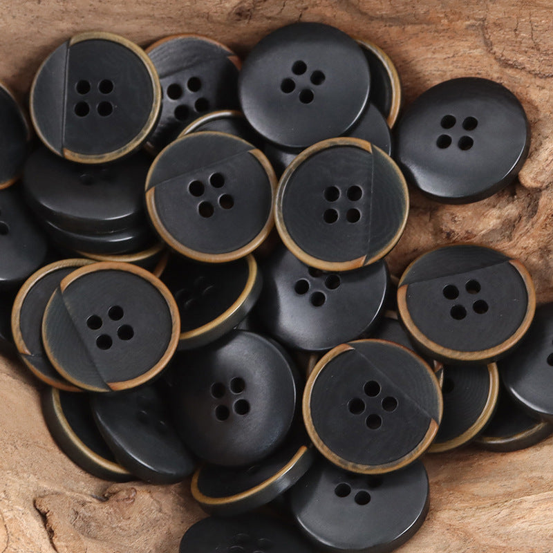 Dark Green Creative Half-Cut Tagut Nut Buttons for Retro Elegant Dresses 10pcs - Lots of Buttons