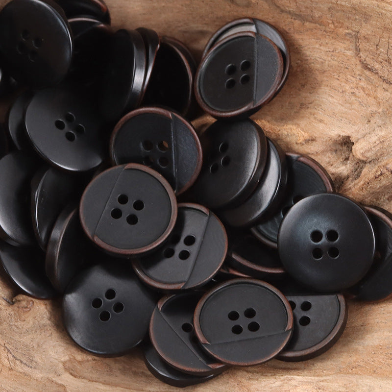 Dark Green Creative Half-Cut Tagut Nut Buttons for Retro Elegant Dresses 10pcs - Lots of Buttons