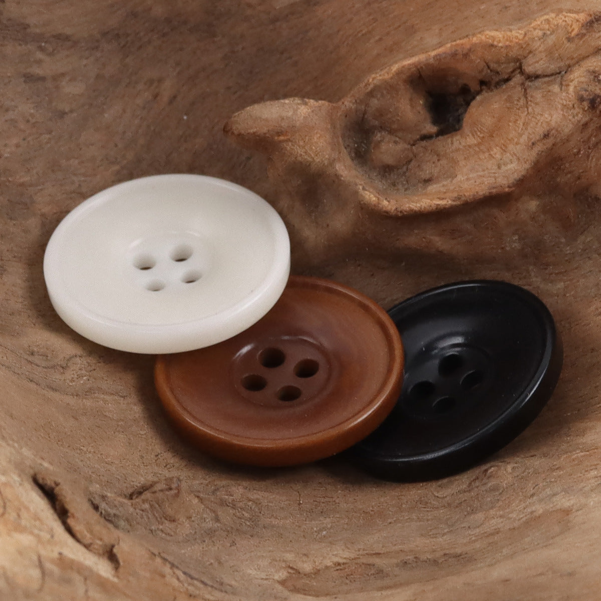 Bowl-Shaped Round Tagut Nut Buttons for Sweater Cardigans - 10pcs - Lots of Buttons