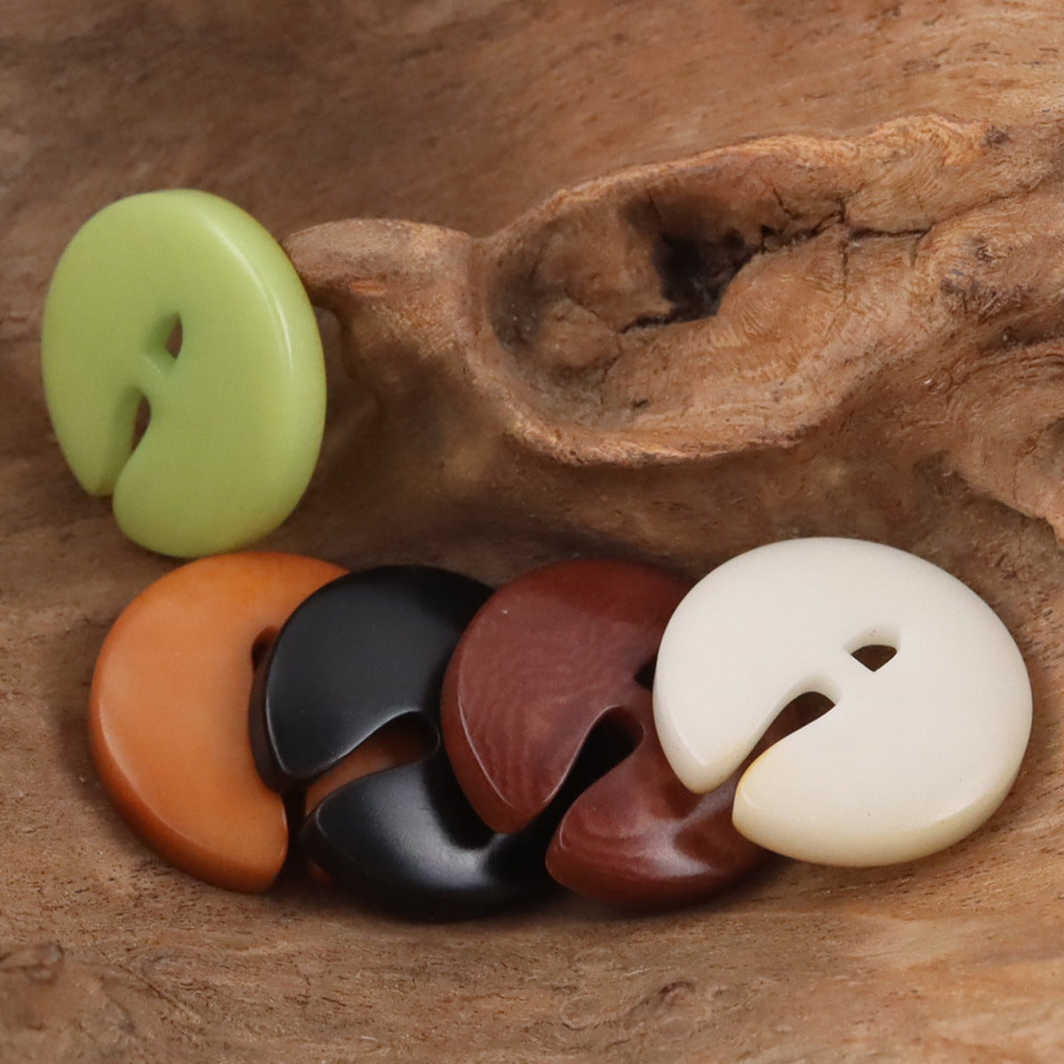 Cute Pac Man Natural Tagua Nut Buttons 10pcs - Lots of Buttons